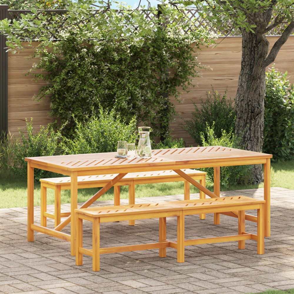 vidaXL Set de dining pentru grădină din lemn masiv de acacia