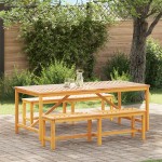 vidaXL Set de dining pentru grădină din lemn masiv de acacia vidaXL Set de dining pentru grădină din lemn masiv de acacia