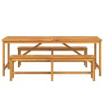 vidaXL Set de dining pentru grădină din lemn masiv de acacia vidaXL Set de dining pentru grădină din lemn masiv de acacia