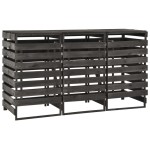 vidaXL Magazie de pubele triplă, 210x75x121 cm, lemn masiv pin vopsit vidaXL Magazie de pubele triplă, 210x75x121 cm, lemn masiv pin vopsit