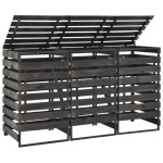 vidaXL Magazie de pubele triplă, 210x75x121 cm, lemn masiv pin vopsit vidaXL Magazie de pubele triplă, 210x75x121 cm, lemn masiv pin vopsit