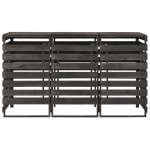vidaXL Magazie de pubele triplă, 210x75x121 cm, lemn masiv pin vopsit vidaXL Magazie de pubele triplă, 210x75x121 cm, lemn masiv pin vopsit