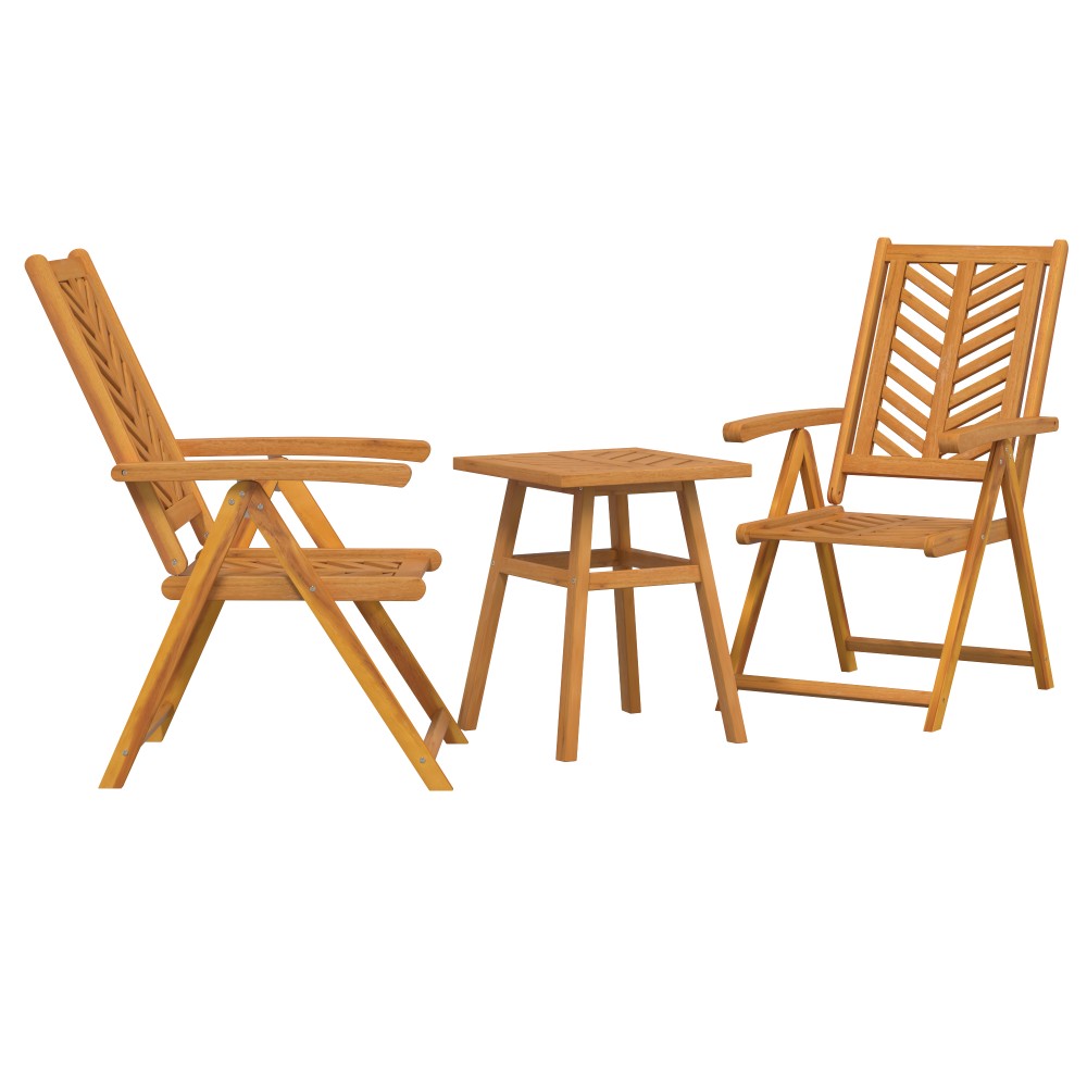 vidaXL Set Bistro de Grădină 3 pcs Maro lemn masiv de acacia
