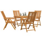 vidaXL Set de Masă de Grădină de 5 Piese din Lemn Solid de Acacia vidaXL Set de Masă de Grădină de 5 Piese din Lemn Solid de Acacia