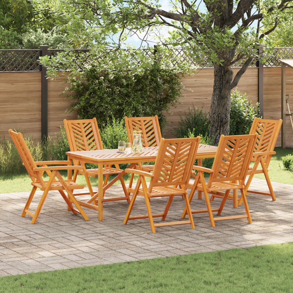 vidaXL Set de Dining pentru Grădină cu 7 Piese din Lemn Masiv de Acacia