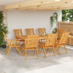 vidaXL Set Masă Grădină 9 Piese Lemn Masiv Acacia