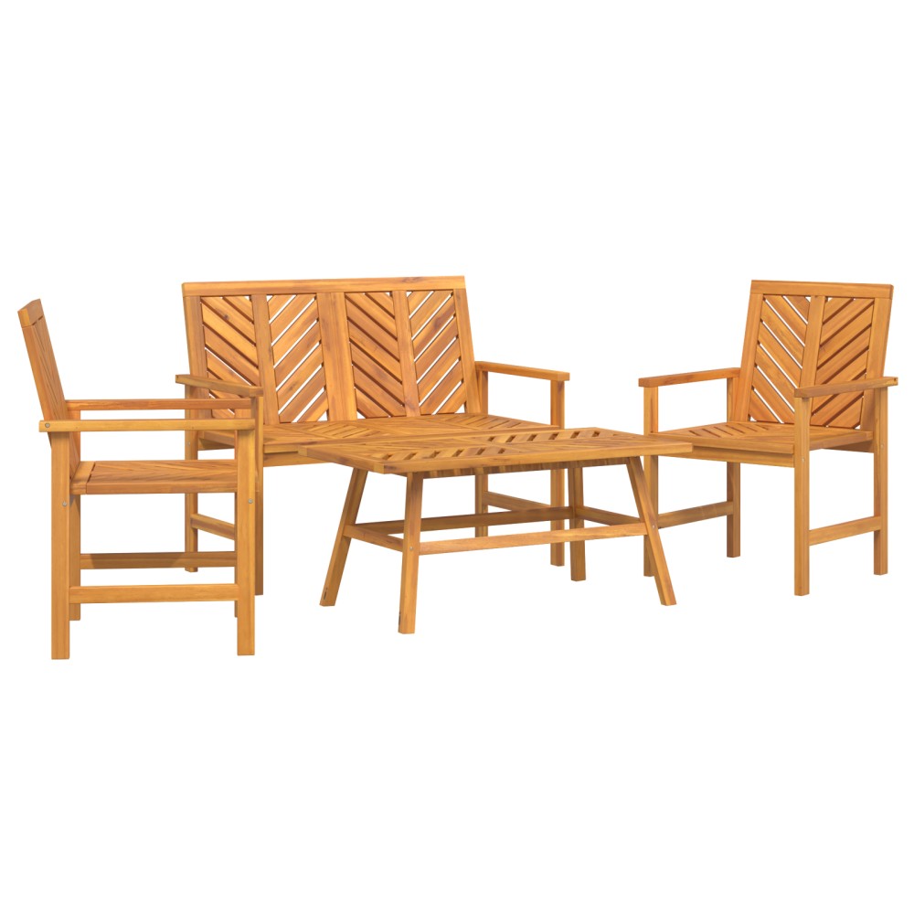 vidaXL Set lounge grădină în 4 piese din lemn solid de acacia