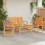 vidaXL Set lounge grădină în 4 piese din lemn solid de acacia