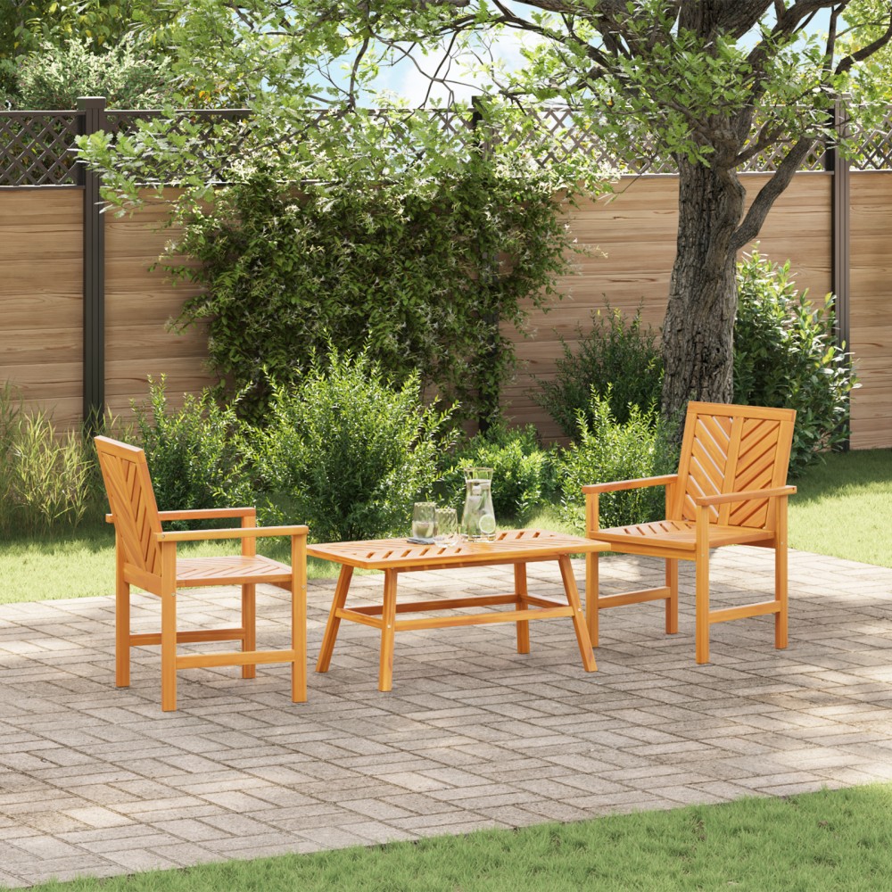 vidaXL Set lounge grădină 3 piese lemn masiv acacia