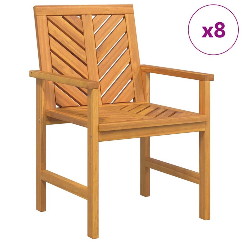 vidaXL Scaune de dining pentru grădină 8 pcs Maro 59 x 62.5 x 89 cm