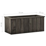 vidaXL Strat înălțat, gri închis, 74 x 32 x 30 cm, lemn masiv de pin vidaXL Strat înălțat, gri închis, 74 x 32 x 30 cm, lemn masiv de pin