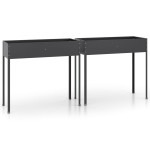 vidaXL Jardiniere de grădină, 2 buc., antracit, oțel galvanizat vidaXL Jardiniere de grădină, 2 buc., antracit, oțel galvanizat