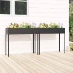 vidaXL Jardiniere de grădină, 2 buc., antracit, oțel galvanizat vidaXL Jardiniere de grădină, 2 buc., antracit, oțel galvanizat
