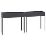 vidaXL Jardiniere de grădină, 2 buc., antracit, oțel galvanizat vidaXL Jardiniere de grădină, 2 buc., antracit, oțel galvanizat
