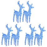 vidaXL Reni de Crăciun, 6 buc., albastru, 240 LED-uri, acril