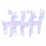 vidaXL Reni de Crăciun, 4 buc., multicolor, 160 LED-uri, acril