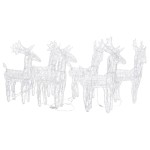 vidaXL Reni de Crăciun, 6 buc., multicolor, 240 LED-uri, acril