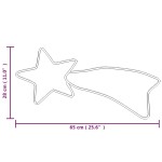 vidaXL Figurină cometă de Crăciun 48 LED-uri 3 buc. alb cald 65x28 cm