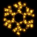 vidaXL Figurină Fulg de Zăpadă de Crăciun LED 2 buc. alb cald 27x27 cm