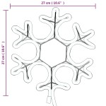vidaXL Figurină Fulg de Zăpadă de Crăciun LED 2 buc. alb cald 27x27 cm
