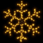 vidaXL Figurină Fulg de Zăpadă de Crăciun LED 2 buc. alb cald 59x59 cm