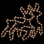 vidaXL Figurină ren de Crăciun cu LED, 2 buc., alb cald, 57x55x4,5 cm