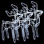 vidaXL Figurină ren de Crăciun, 3 buc., alb rece, 76x42x87 cm