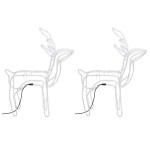 vidaXL Figurină ren de Crăciun, 3 buc., alb rece, 76x42x87 cm