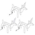 vidaXL Figurină ren de Crăciun, 3 buc., alb rece, 60x30x60 cm