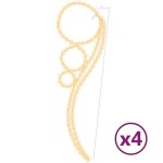 vidaXL Șir de lumini în formă de bilă 4 buc. alb cald 111,5x35x4,5 cm