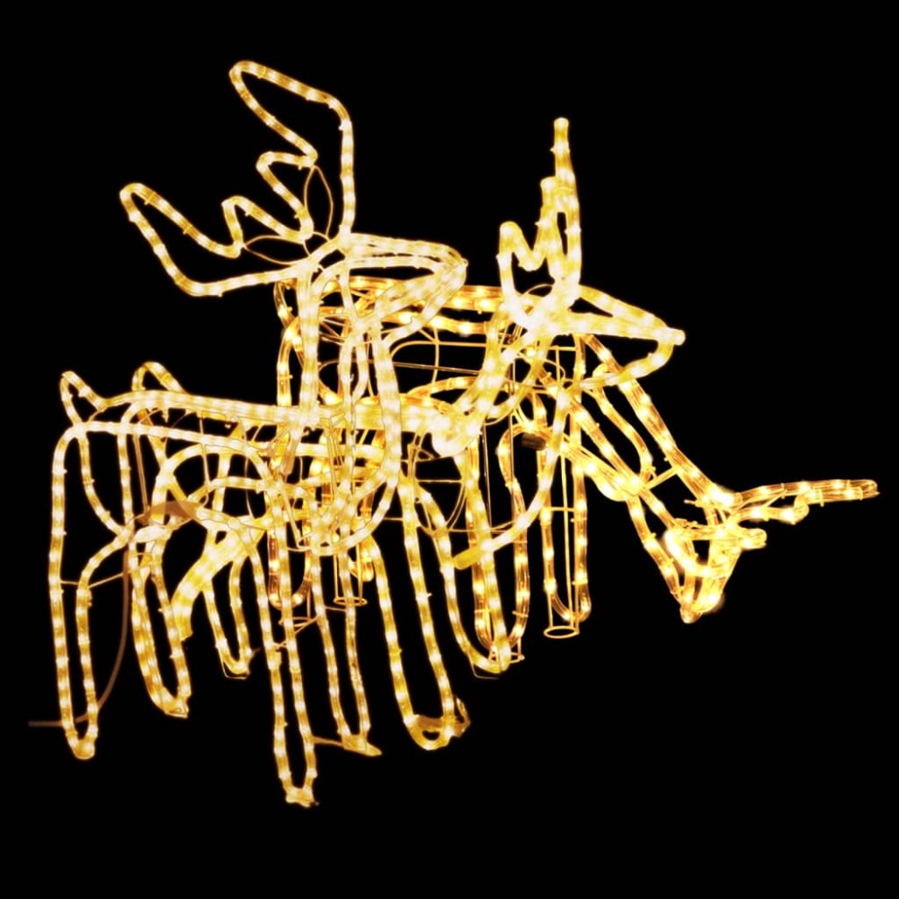 vidaXL Set de figurine ren de Crăciun, 3 piese, alb cald