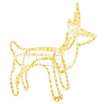 vidaXL Set de figurine ren de Crăciun, 3 piese, alb cald