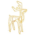 vidaXL Set de figurine ren de Crăciun, 3 piese, alb cald