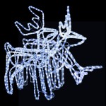 vidaXL Set de figurine ren de Crăciun, 3 piese, alb rece