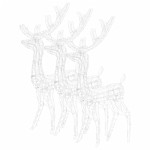 vidaXL Decorațiuni reni de Crăciun, 3 buc., albastru, 120 cm, acril