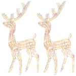 vidaXL Decorațiuni ren de Crăciun, 2 buc., multicolor, 120 cm, acril