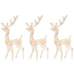 vidaXL Decorațiuni ren de Crăciun, 3 buc., multicolor, 120 cm, acril
