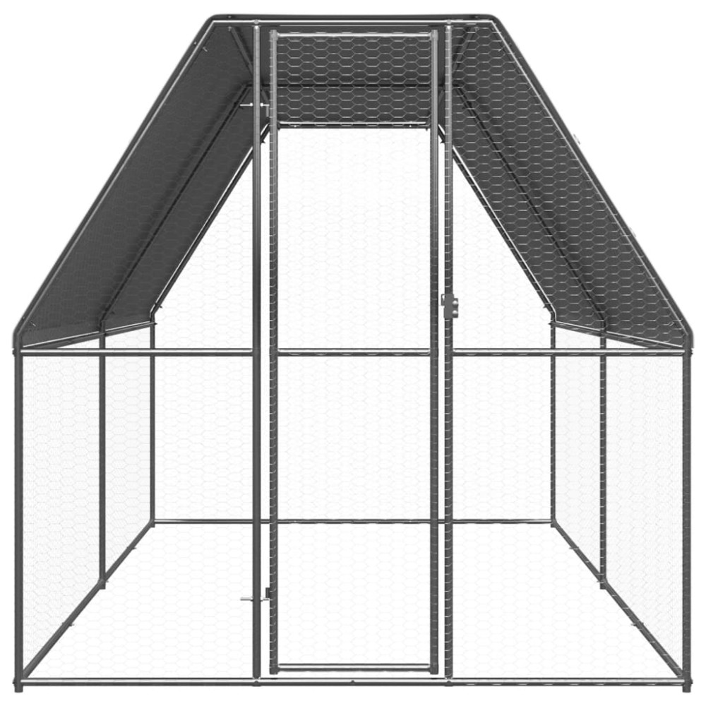 vidaXL Coteț de păsări pentru exterior, 2x4x2 m, oțel galvanizat