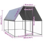 vidaXL Coteț de păsări pentru exterior, 2x4x2 m, oțel galvanizat vidaXL Coteț de păsări pentru exterior, 2x4x2 m, oțel galvanizat