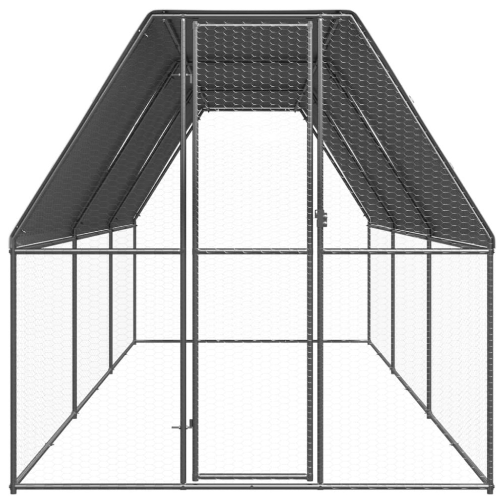 vidaXL Coteț de păsări pentru exterior, 2x6x2 m, oțel galvanizat