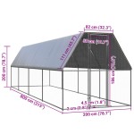 vidaXL Coteț de păsări pentru exterior, 2x8x2 m, oțel galvanizat vidaXL Coteț de păsări pentru exterior, 2x8x2 m, oțel galvanizat