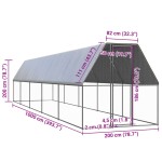 vidaXL Coteț de păsări pentru exterior, 2x10x2 m, oțel galvanizat vidaXL Coteț de păsări pentru exterior, 2x10x2 m, oțel galvanizat