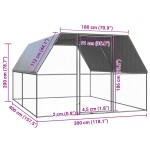 vidaXL Coteț de păsări pentru exterior, 3x4x2 m, oțel zincat