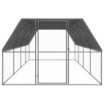 vidaXL Coteț de păsări pentru exterior, 3x8x2 m, oțel galvanizat