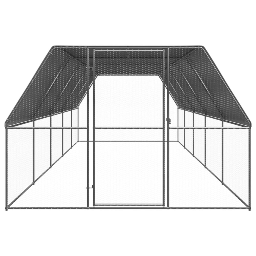 vidaXL Coteț de păsări pentru exterior, 3x10x2 m, oțel galvanizat