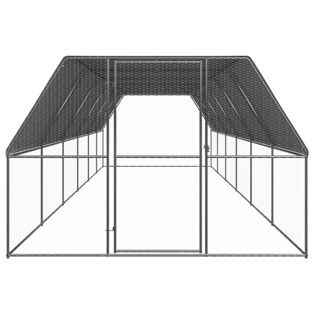 vidaXL Coteț de păsări pentru exterior, 3x12x2 m, oțel galvanizat