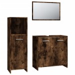 vidaXL Set mobilier de baie, 3 piese, stejar fumuriu, lemn prelucrat vidaXL Set mobilier de baie, 3 piese, stejar fumuriu, lemn prelucrat