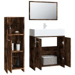 vidaXL Set mobilier de baie, 3 piese, stejar fumuriu, lemn prelucrat vidaXL Set mobilier de baie, 3 piese, stejar fumuriu, lemn prelucrat