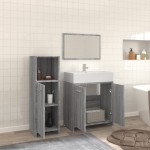 vidaXL Set mobilier de baie, 3 piese, gri sonoma, lemn prelucrat vidaXL Set mobilier de baie, 3 piese, gri sonoma, lemn prelucrat