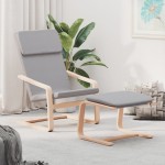 vidaXL Scaun de relaxare cu taburet, gri deschis, textil vidaXL Scaun de relaxare cu taburet, gri deschis, textil